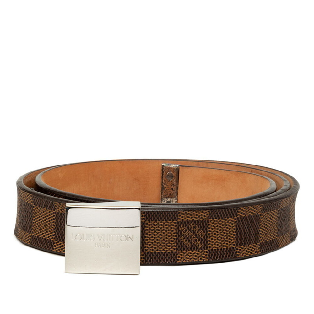 Louis Vuitton Damier Ceinture Carrée Belt, Size 95 (38), M6803, Brown, Silver...